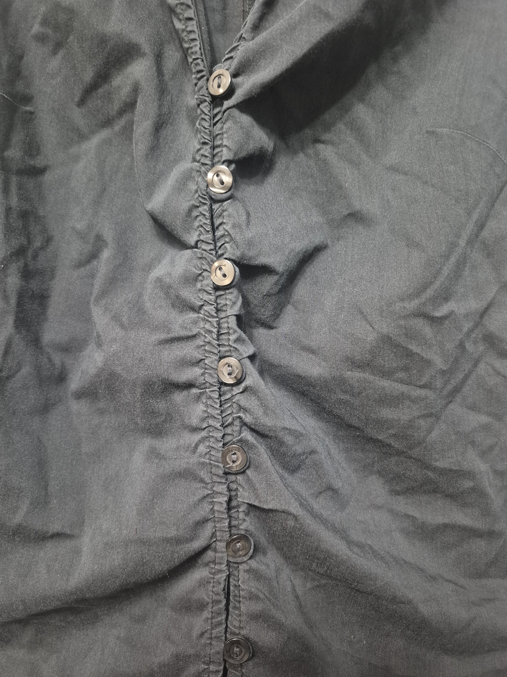 Vintage New York & Company Sleeveless Collared Button-Front Top - Black - Picture 2 of 4